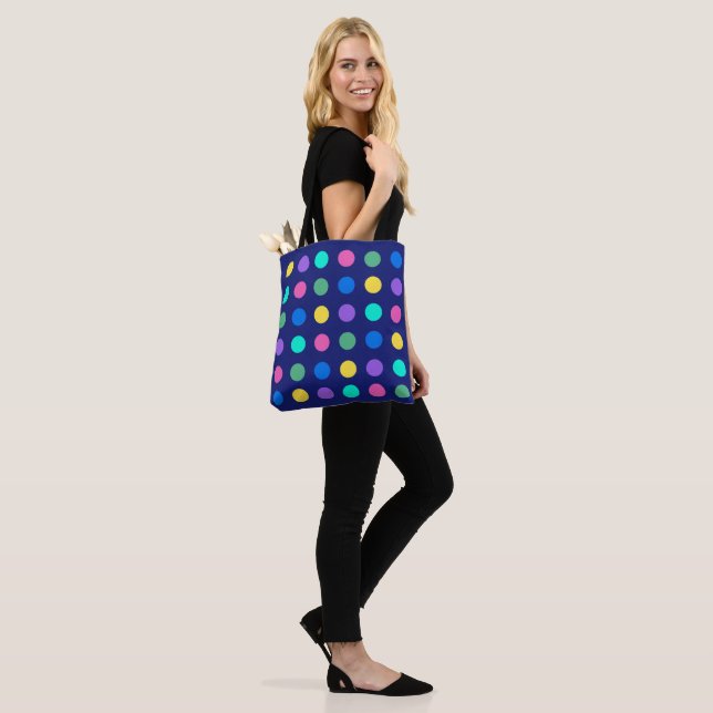 Tote Bag Colorful Geometric Dots (Sur le modèle)