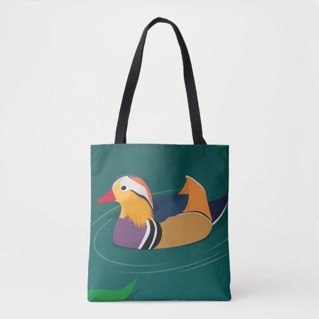 Tote Bag Colorful Mandarin Duck Modern Digital Art (Devant)