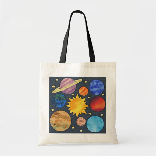 Tote Bag Colorful Solar System (Devant)