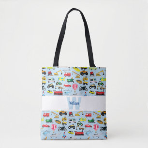 Tote Bag Colorful Transport & Véhicules Enfants Motif