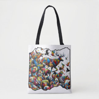 Tote Bag Colorful Wildlife — wild bursts