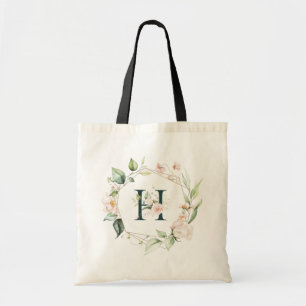Tote Bag Coloris pastel grand avec monogramme floral H