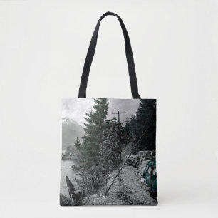 Tote Bag Colorsplash Vintage Mountain Lake Nature Cars Pic