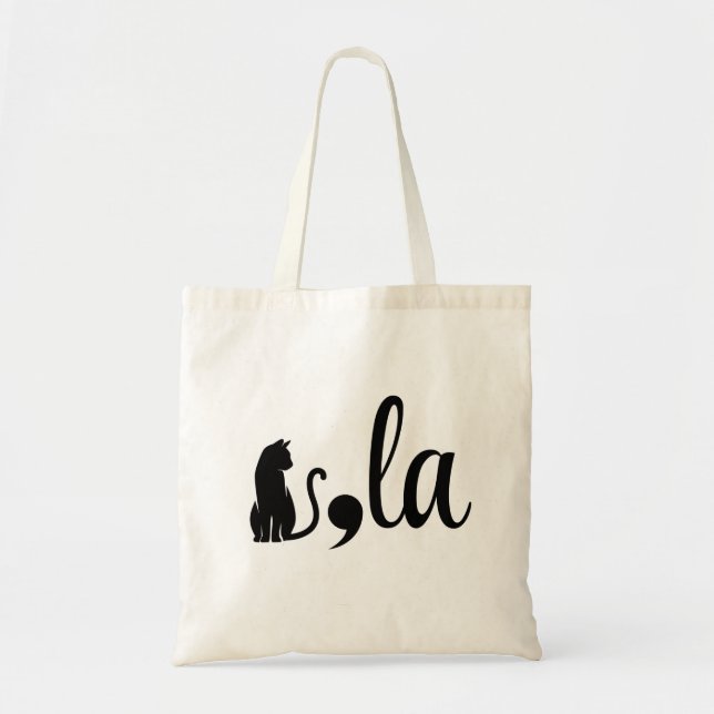 Tote Bag Comma La Kamala Harris - maman chat pour Kamala (Devant)