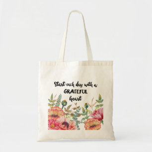 Tote Bag Commencez chaque jour avec un coeur reconnaissant