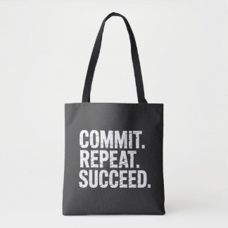 Tote Bag Commit Repeat Succeed - Growth Mindset