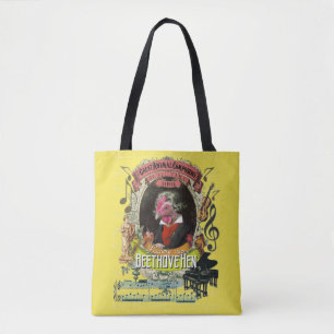 Tote Bag Compositeur animal Beethoven de poule drôle de