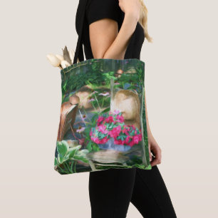 Tote Bag Composition de jardin de fleurs à l'huile