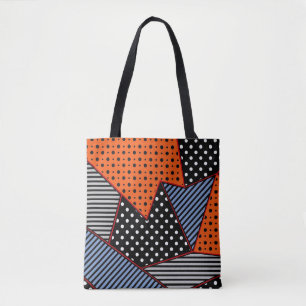 Tote Bag Composition géométrique Abstraite : Bleu orange