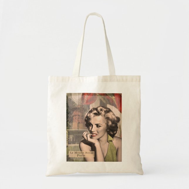 Tote Bag CON13CRBWRD-V4 le penseur Lips.tif rouge (Devant)