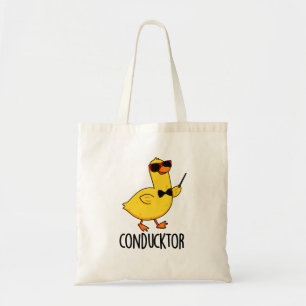 Tote Bag Con-duck-tor Funny Music Conducteur Canard Pun
