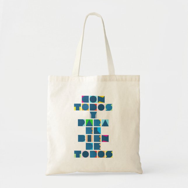 Tote Bag CON TODOS blanc coloré (Devant)