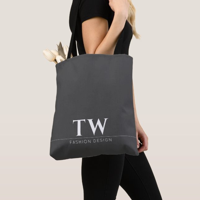 Tote Bag Concepteur de mode Noir (De près)