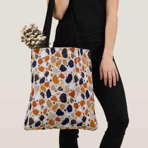 Tote Bag Conception Abstraite de Terrazzo Méditerranéen
