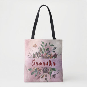 Tote Bag Conception assez florale avec le nom