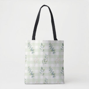Tote Bag Conception botanique sans couture vert sauge