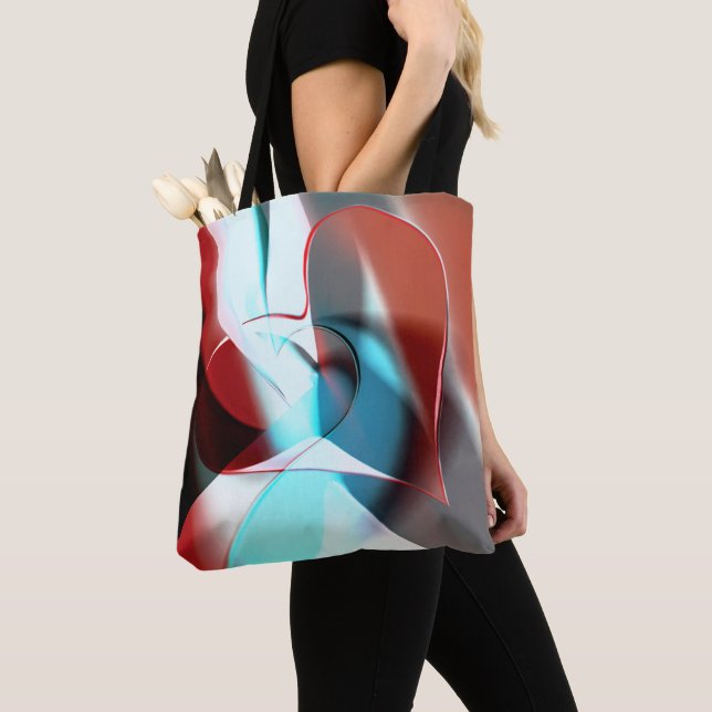 Tote Bag Conception cardiaque simple, mélange de ton crista (De près)