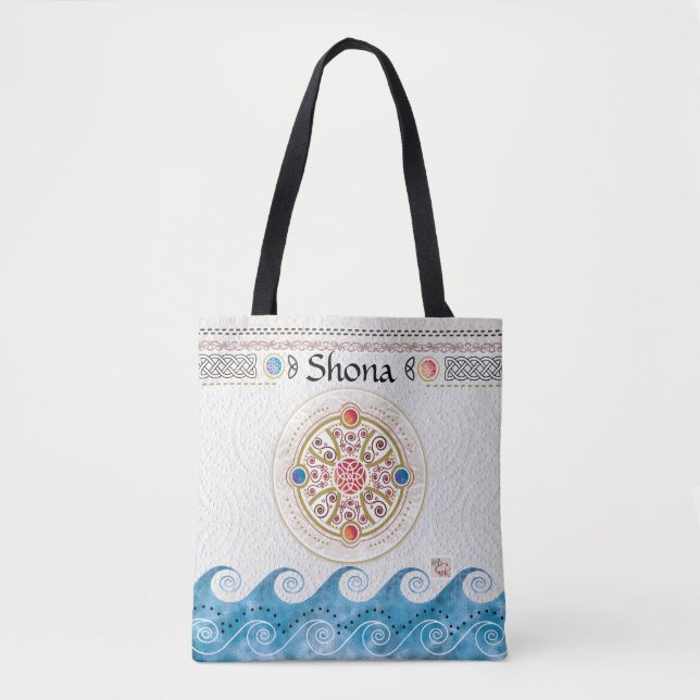 Tote Bag Conception celtique au-dessus de mer bleue (Devant)