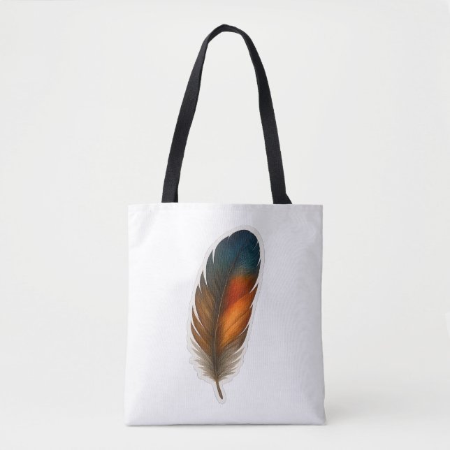 Tote Bag Conception colorée en plumes (Devant)