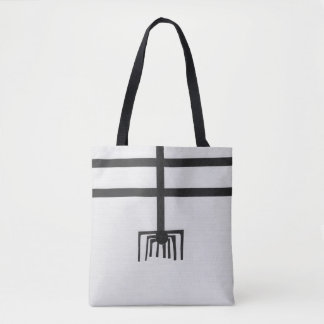 Tote Bag Conception d'araignée géométrique noir et blanc