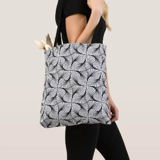 Tote Bag Conception d'art abstrait noir et blanc moderne