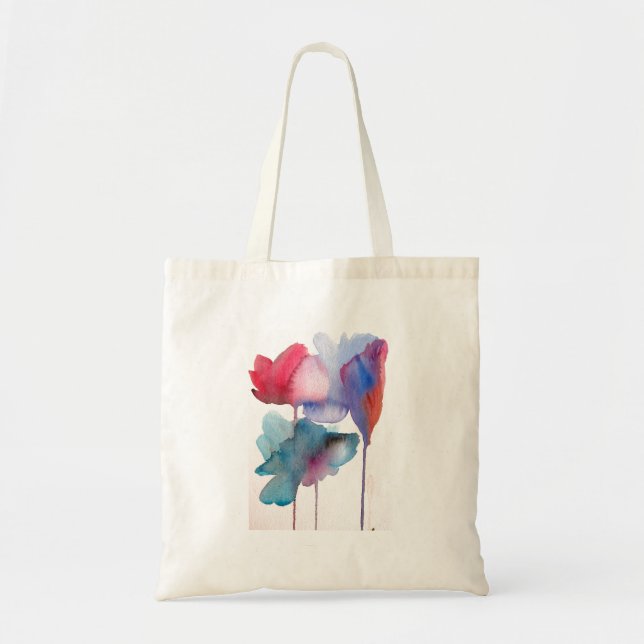 Tote Bag Conception d'art floral moderne à l'aquarelle (Devant)