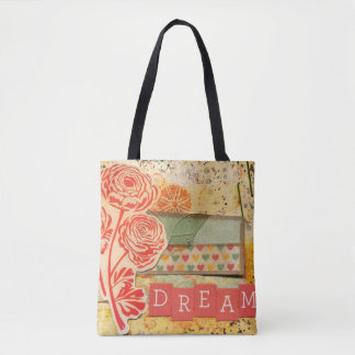Tote Bag Conception de bouquet floral orange rêveur