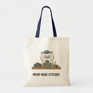 Tote Bag Conception de cadeau "Meow-Made" tricoté par un ch
