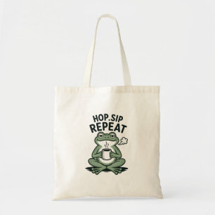 Tote Bag Conception de café de grenouille drôle Hop Sip Rep