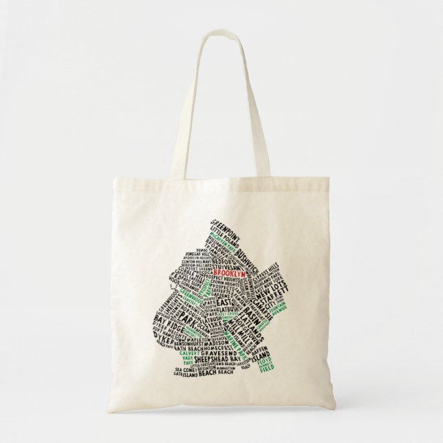 Tote Bag Conception de carte de typographie de Brooklyn NYC (Devant)