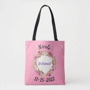 Tote Bag Conception de courroies florales de Bridesmaid