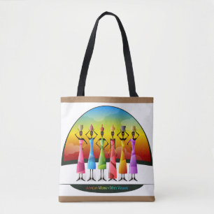 Tote Bag Conception de femmes africaines colorées