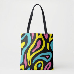 Tote Bag Conception de Memphis brillamment colorée