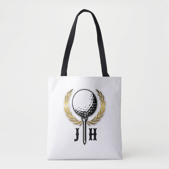 Tote Bag Conception de monogramme Gold Golf (Devant)