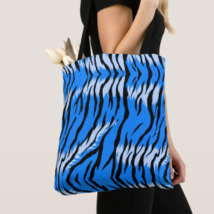 Tote Bag Conception de motif de peau d'animal Tigre Bleu