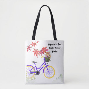 Tote Bag Conception de motivation de bicyclette florale