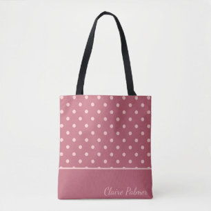 Tote Bag Conception de points de polka rose