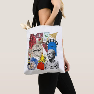 Tote Bag Conception de stickers en collage tunisien Cultu