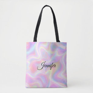Tote Bag Conception de tourbillon holographique pastel vibr