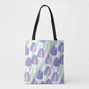 Tote Bag Conception de tulipe : violet clair floral.