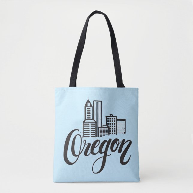 Tote Bag Conception de typographie de l'Orégon (Devant)