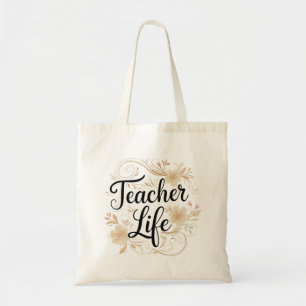 Tote Bag Conception de typographie florale pour la vie d'en