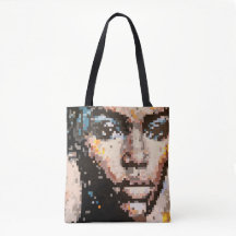 Conception de visage pixel portrait abstrait fémin