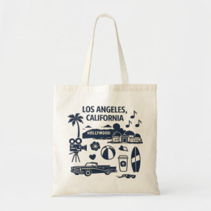 Tote Bag Conception de voyage rétro Los Angeles Californie