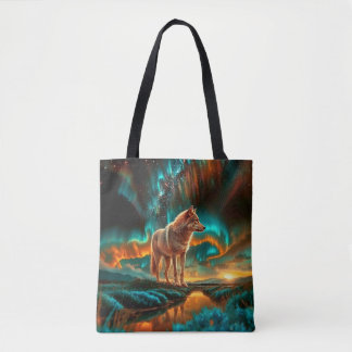 Tote Bag Conception différente de loup de chaque côté