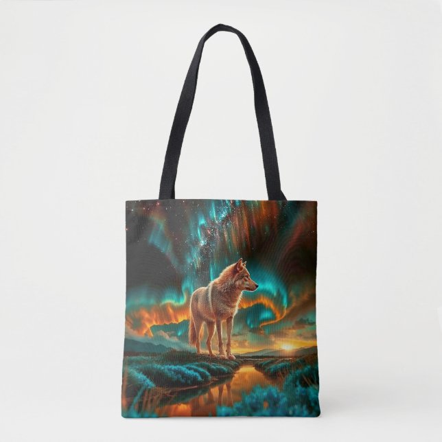 Tote Bag Conception différente de loup de chaque côté (Devant)