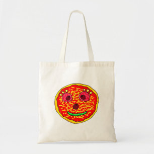 Tote Bag Conception d'illustration de visage de pizza souri