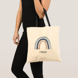 Tote Bag Conception du Boho bleu et arc-en-ciel de pêche