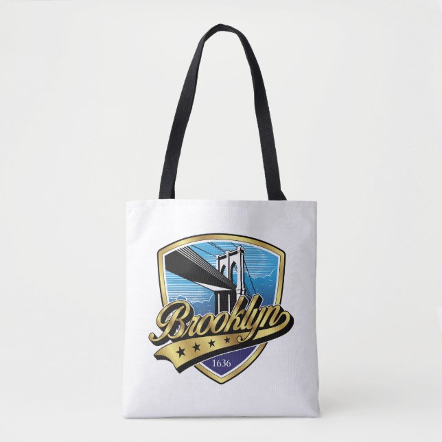 Tote Bag Conception du logo Brooklyn Elegant Gold Swoosh (Devant)