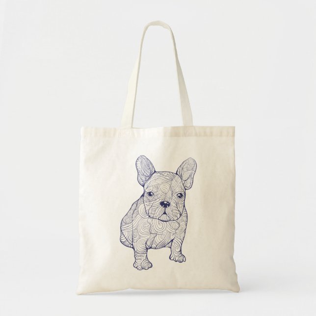 Tote Bag Conception élégante avec le chien frais (Devant)
